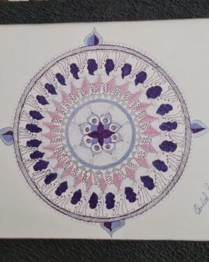 Clear Quartz Mandala - Mandala painting - Kamlesh - 07