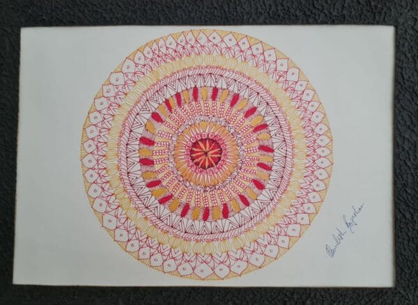 Rhodochrosite Mandala - Mandala painting - Kamlesh - 12