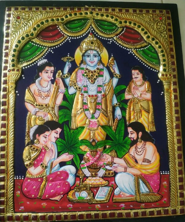 Sathyanarayan - Tanjore painting - Vennila - 11