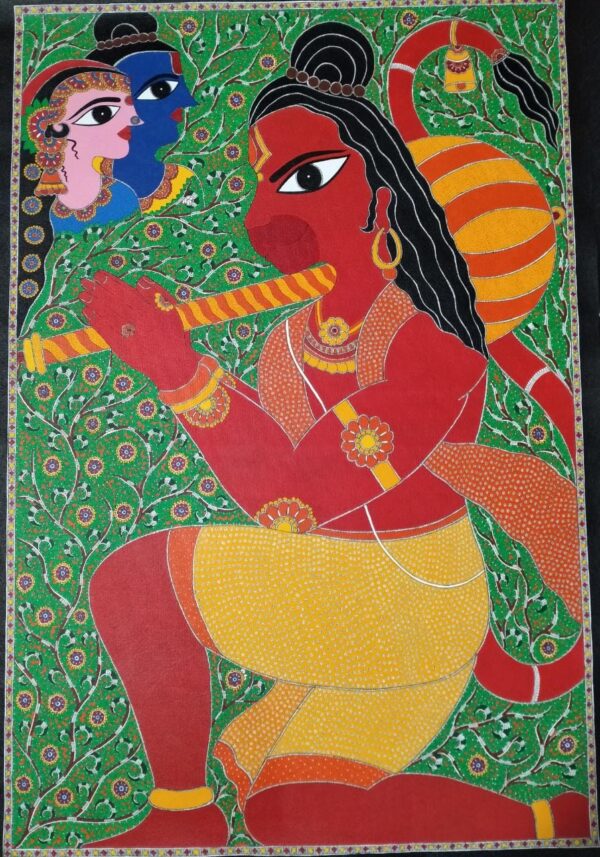 Bajrangbali - Madhubani painting - Renu Singh