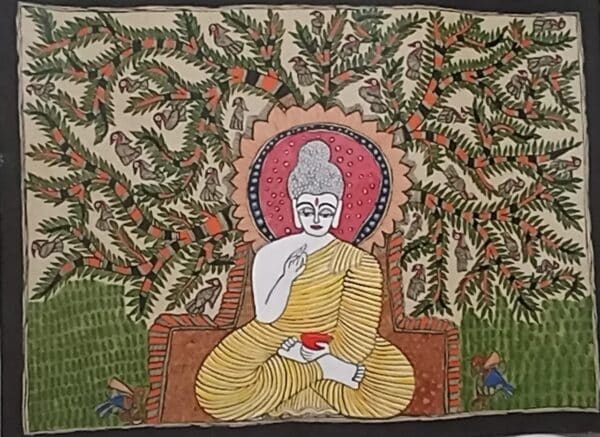 Buddha - Madhubani painting - Urmila Devi