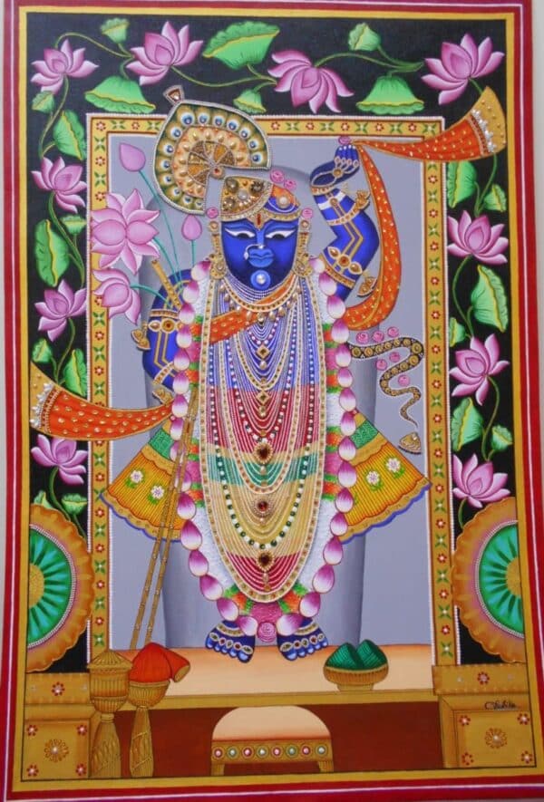 Srinath Ji - Pichwai painting - Dharmendrayati - 05