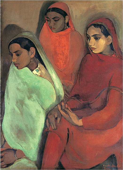 Group Of Three Girls, Artist Amrita Sher-Gil