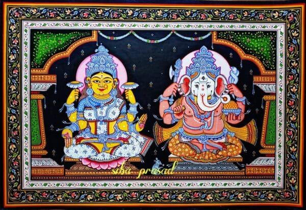 Lakshmi Ganesha - Pattachitra painting - Siba Mohnaty - 05