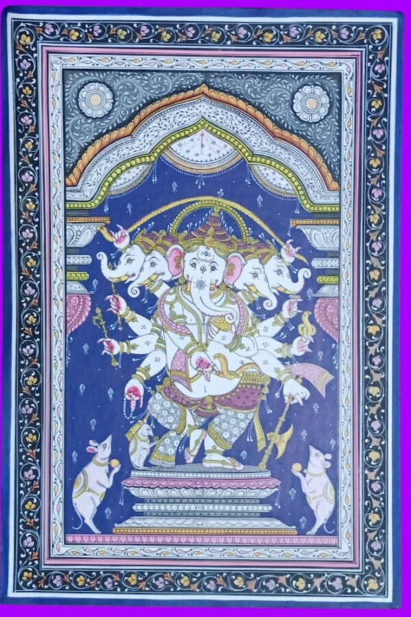 Panchamukhi Ganesha - Pattachitra painting - Siba Mohanty - 11