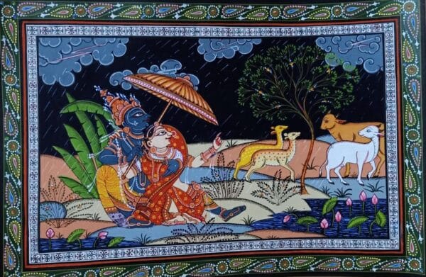 Radha Krishna 3 - Pattachitra painting - Siba Mohanty - 19