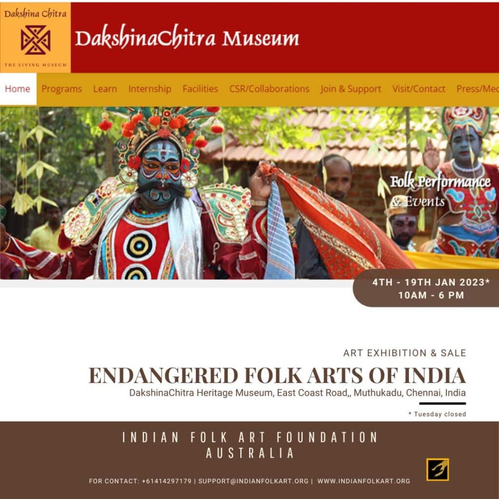 Chennai 2023 Registration :Endangered Folk Arts Of India Artist