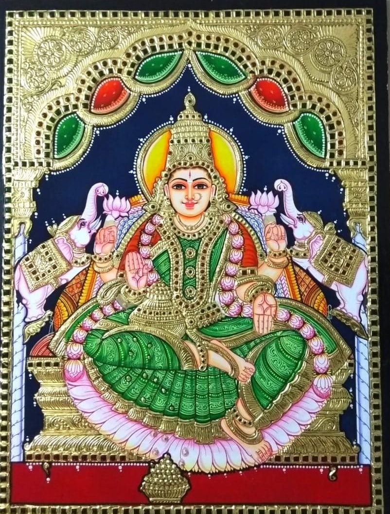 Gajalakhshmi - Tanjore Painting (15