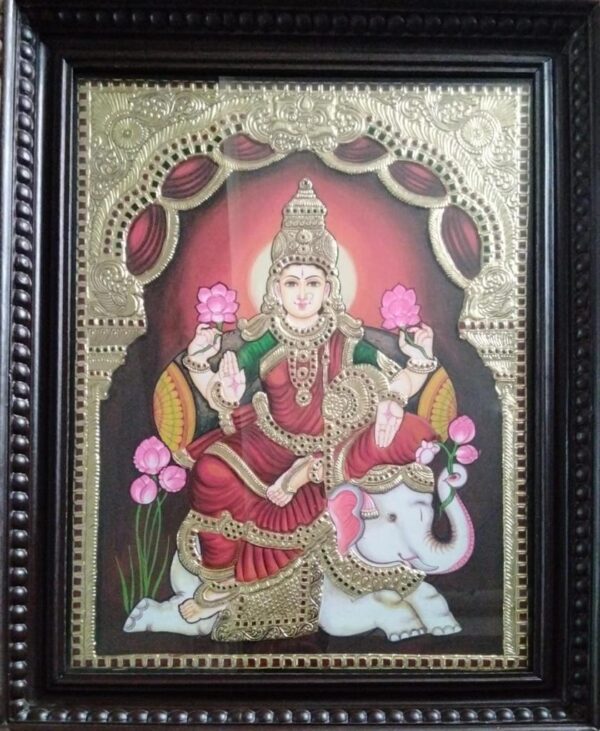 Gajalakshmi Tanjore Painting Tanjore Painting 24 x 30 with Frame