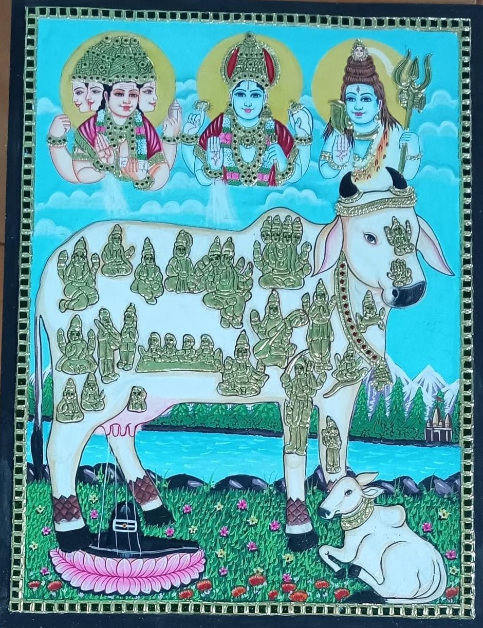 Gomatha - Tanjore Painting (18