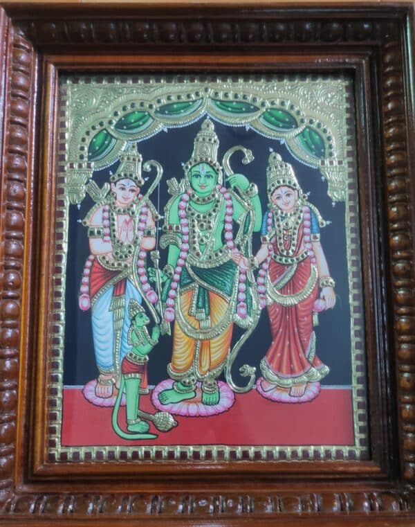 Kodana Rama Tanjore Painting 12 x 15 with Frame