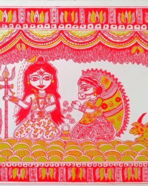 Shiv Parvathi - Madhubani painting - Smriti Srivastava - 10