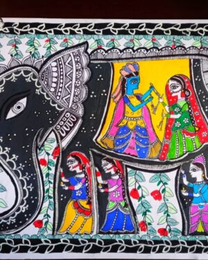 Krishna Raasleela - Madhubani painting - Smriti Srivastava - 11