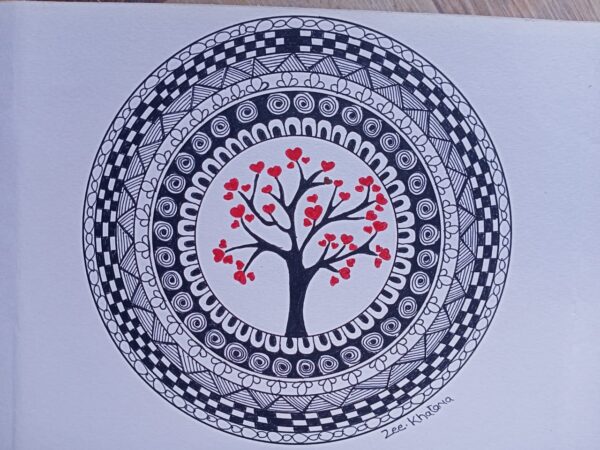 Enlightenment Tree - Indian Art - Mandala Style - Zahida - 11