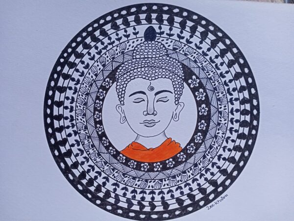 Spiritual Buddha - Indian Art - Mandala Style - Zahida - 12