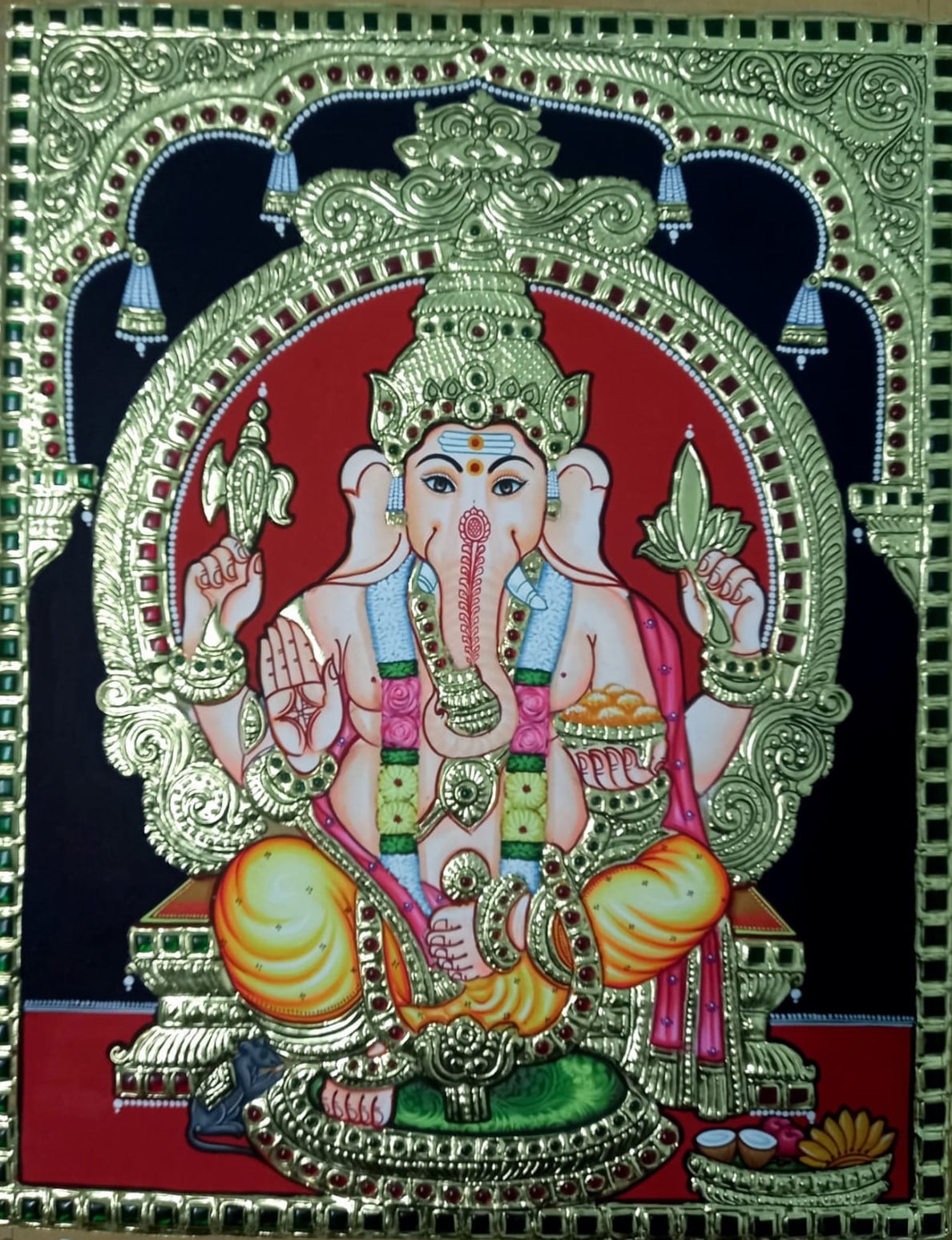 Lord Ganapathy - Tanjore Painting (15