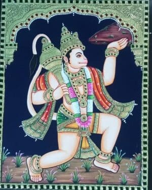 Lord Hanuman Tanjore Painting 12 x 15