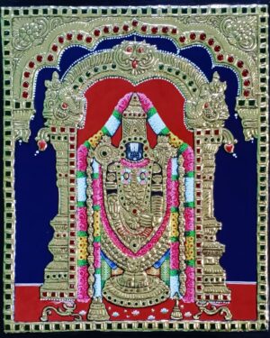 Lord Venkatachalapathy Tanjore Painting 12 x 15