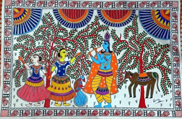 Krishnalila - Madhubani Painting - Simran Jha - 03