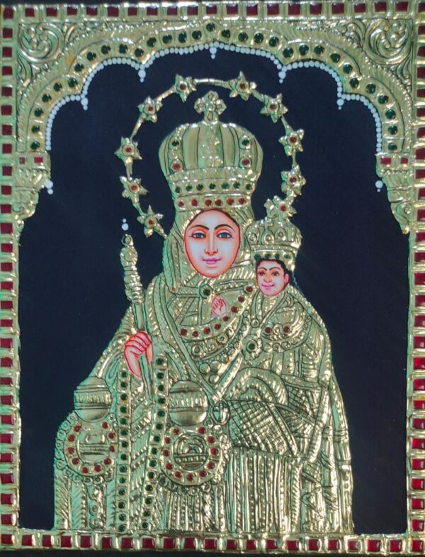 Mary with Jesus Tanjore Painting 15 x 20