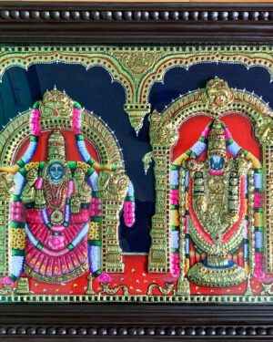 Padmavathi Balaji Tanjore Painting 24 x 18 with Frame