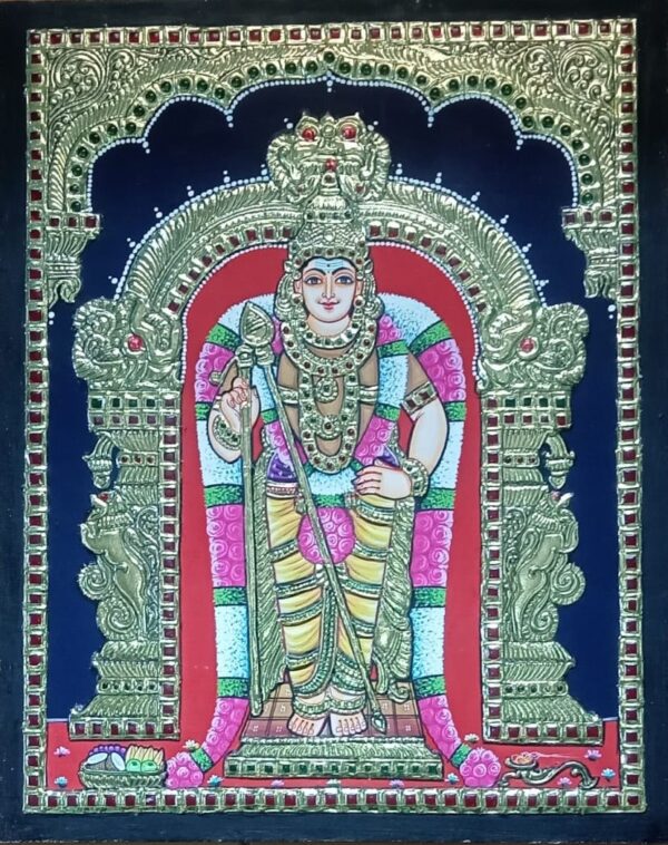 Raja Alangaram Murgan Tanjore Painting 15 x 20 (2)