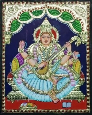 Saraswati Tanjore Painting 12 x 15