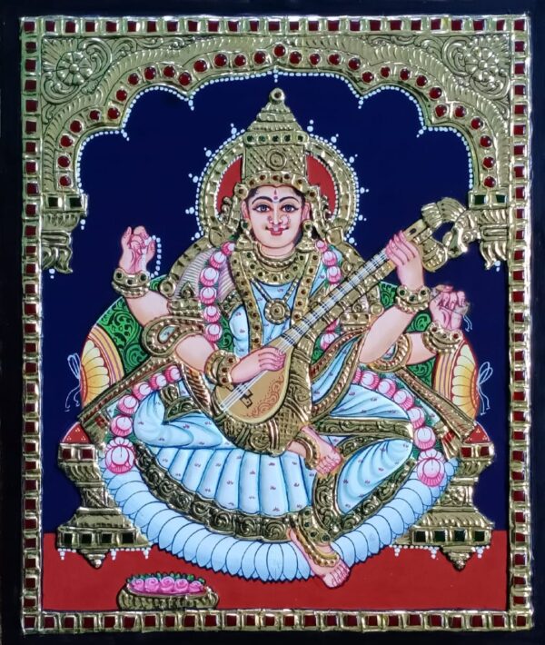 Saraswati Tanjore Painting 15 x 20