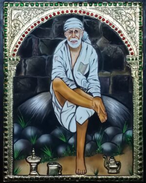 Shridi Sai Baba Tanjore Painting 12 x 15