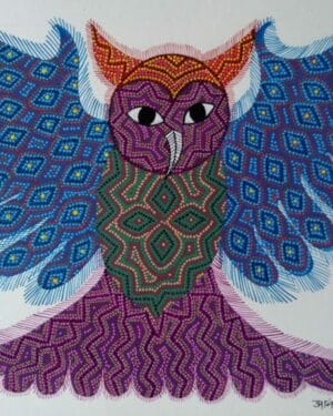 Owl - Bhil painting - Anand Bariya - 06