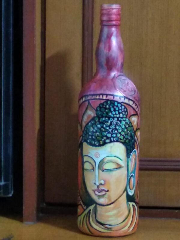 Bottle Painting - Buddha #1 - Indian Art - Uttara Saha - 06