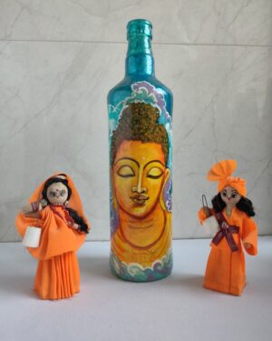 Bottle Painting - Buddha #2 - Indian Art - Uttara Saha - 09