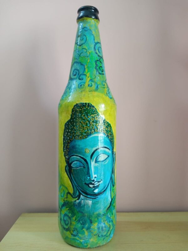 Bottle Painting - Buddha #4 - Indian Art - Uttara Saha - 13