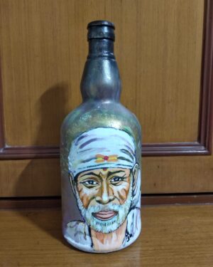 Bottle Painting - Shirdi Sai Baba - Indian Art - Uttara Saha - 05