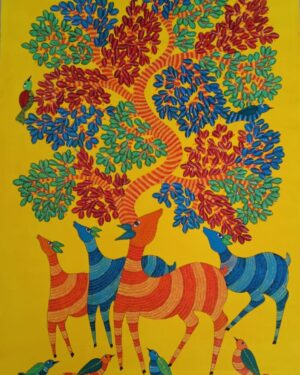 Tree of Life - Gond Painting - Aatmaram - 06