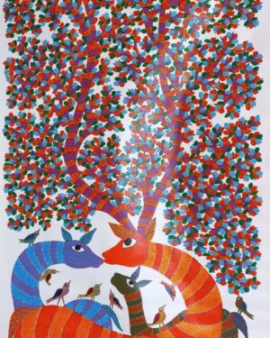 Wild Deer - Gond Painting - Aman Tekam - 06