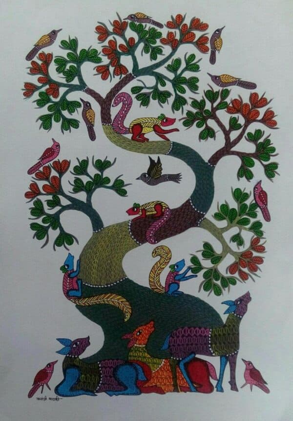 Tree of Life - Gond Painting - Basanti Maravi - 02