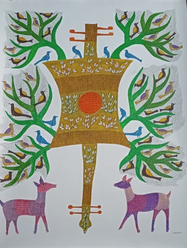 Bana God Tree - Gond Painting - Basanti Maravi - 09
