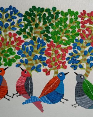 Tree and Birds - Gond Painting - Manisha - 10