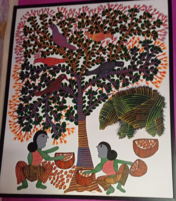 Worship of Mahua tree - Gond Painting - Sandeep Kumar - 05