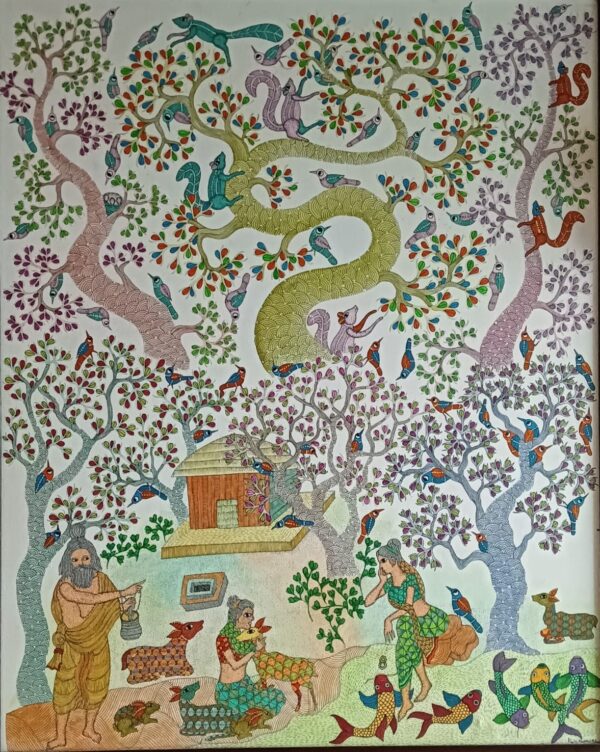 Curse of Shakuntala - Gond Painting - Raju - 11