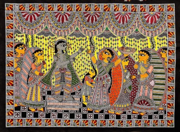 Parikshan - Madhubani painting - Uravashi Nirala - 02