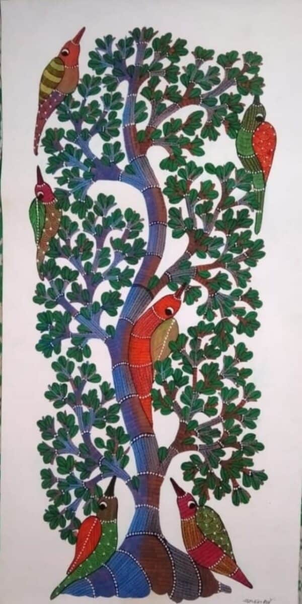 Tree of Life - Gond Painting - Shailendra - 02