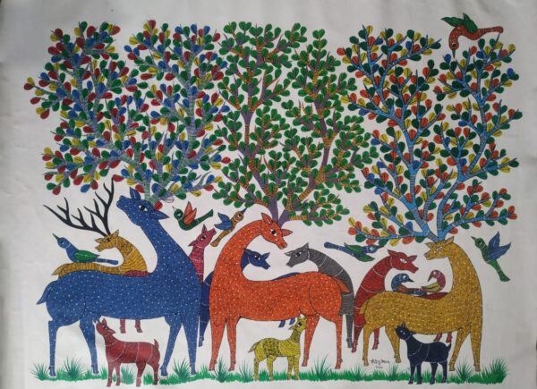 Forest Life - Gond Painting - Shailendra - 11