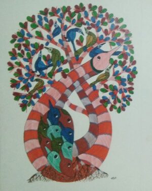 Peacock #2 - Gond Painting - Sukhiram - 07