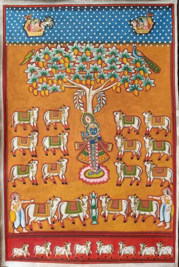 Krishna in Vrindavan - Pichwai painting - Varta Shrimail - 30