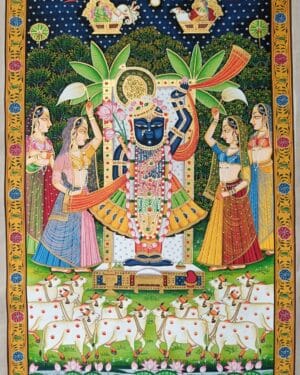 Sharad Purnima - Pichwai painting - Varta Shrimail - 33