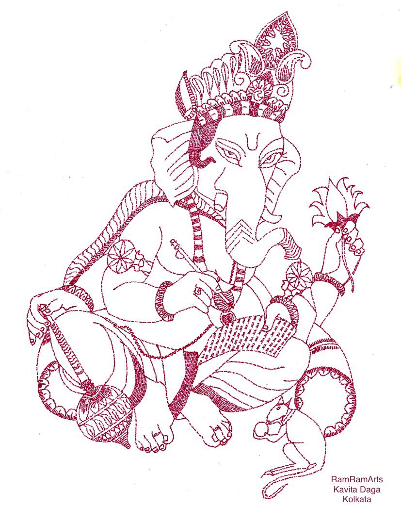 Hand drawn sketch ganesh Royalty Free Vector Image