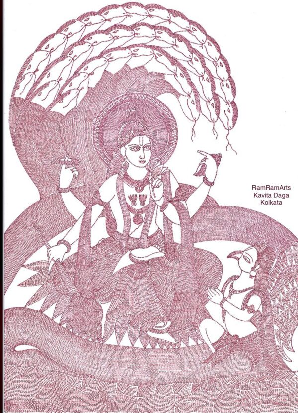 Bhagwaan Shri Vishnu and Garuda - Indian Art - Kavita Daga - 08