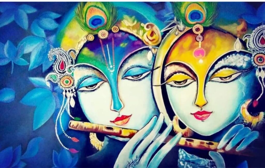 Radha Krishna #2 - Indian Art (92cms x 61cms) - International Indian ...